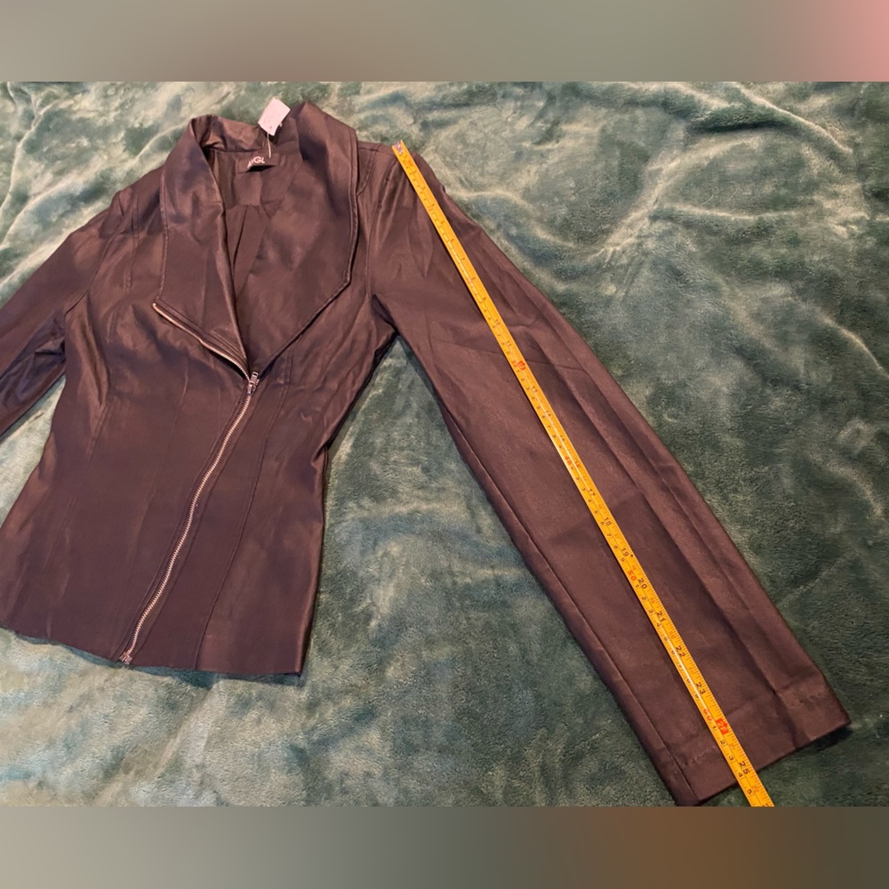 ANGL Faux Leather Moto Jacket NWT Size L - Picture 6 of 11